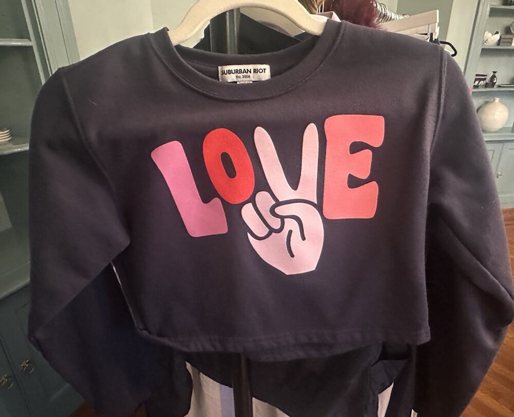 NWOT Cropped Suburban Riot Sweatshirt- M